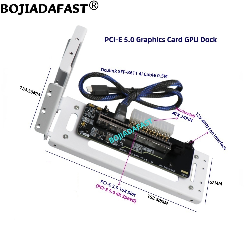 بطاقة محول PCI-E 5.0 16X GEN5  - مراجعة Oculink Egpu Dock Graphics Card وسعره