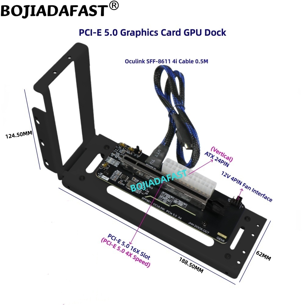 بطاقة محول PCI-E 5.0 16X GEN5  - مراجعة Oculink Egpu Dock Graphics Card وسعره